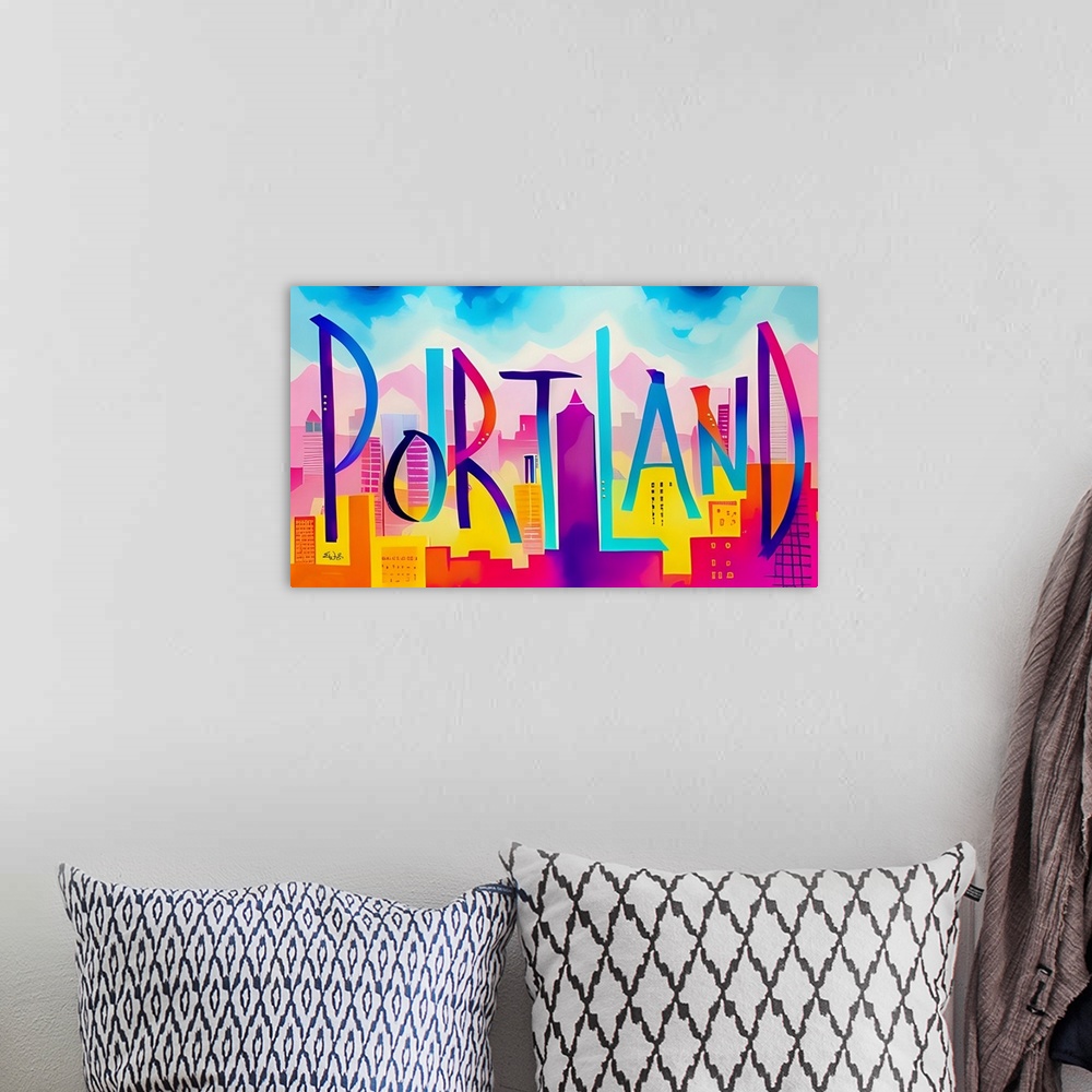 A bohemian room featuring City Strokes Portland