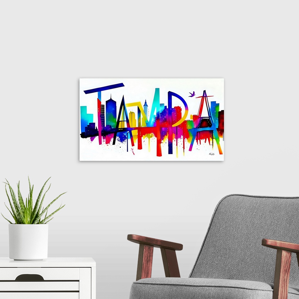A modern room featuring City Strokes Tampa
