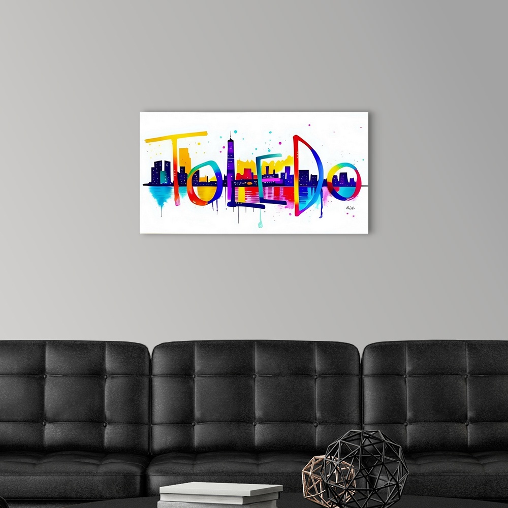 A modern room featuring City Strokes Toledo
