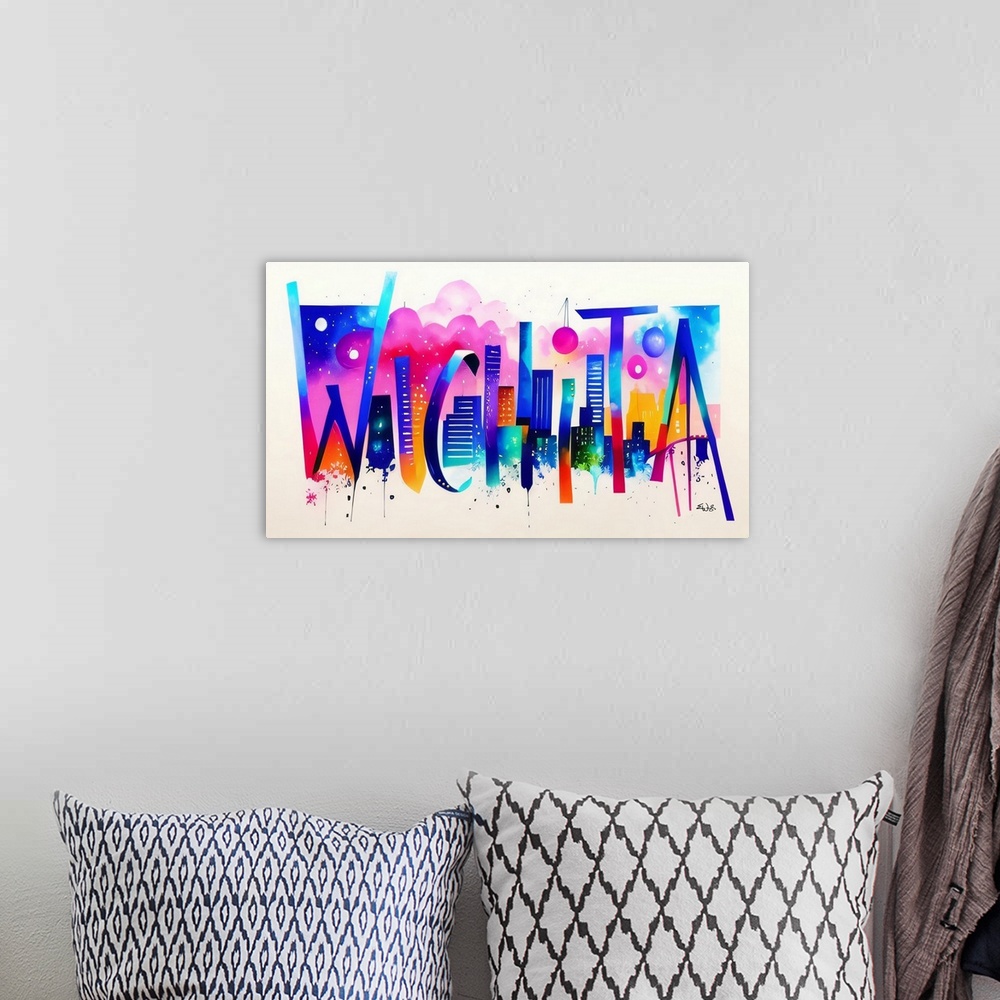 A bohemian room featuring City Strokes Witchita