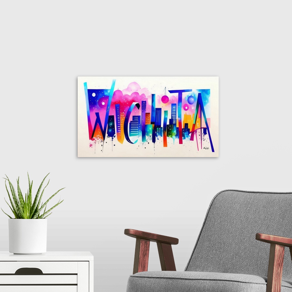 A modern room featuring City Strokes Witchita