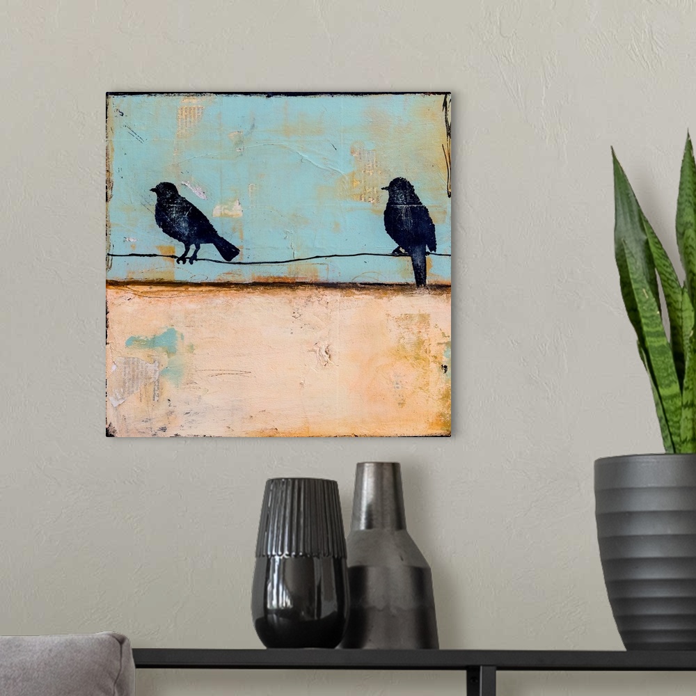 A modern room featuring 2 Birds On The Wire