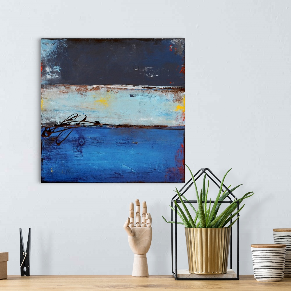 A bohemian room featuring This contemporary abstract painting is sure to make any wall come to life.