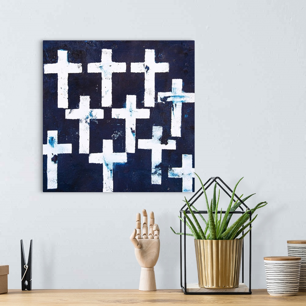 A bohemian room featuring Crosses
