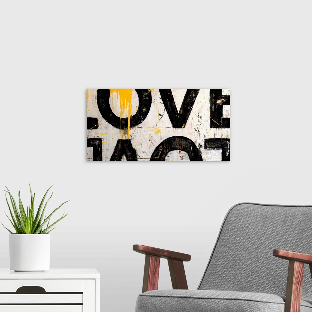 A modern room featuring Love