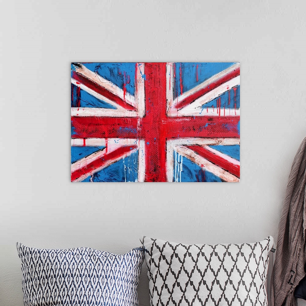 A bohemian room featuring Queen's Jubilee Print