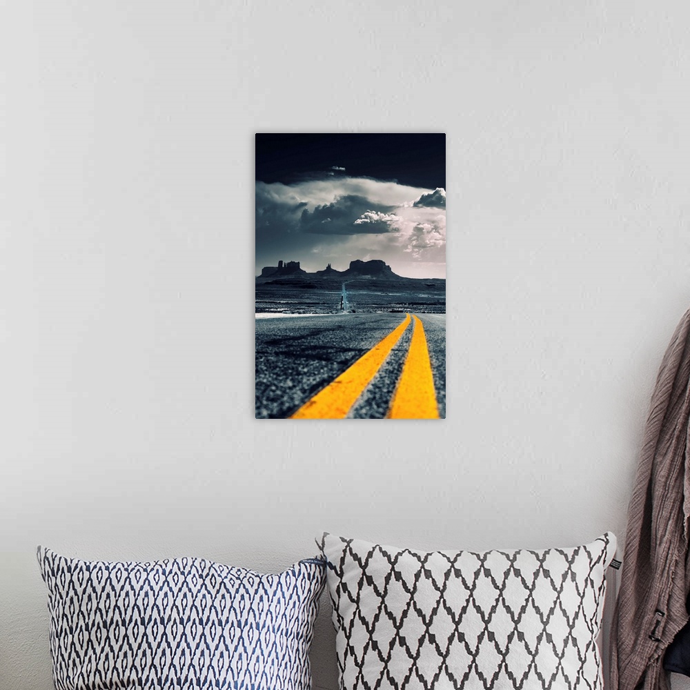 A bohemian room featuring USA, Arizona, Monument Valley, Iconic road to the Monument Valley.