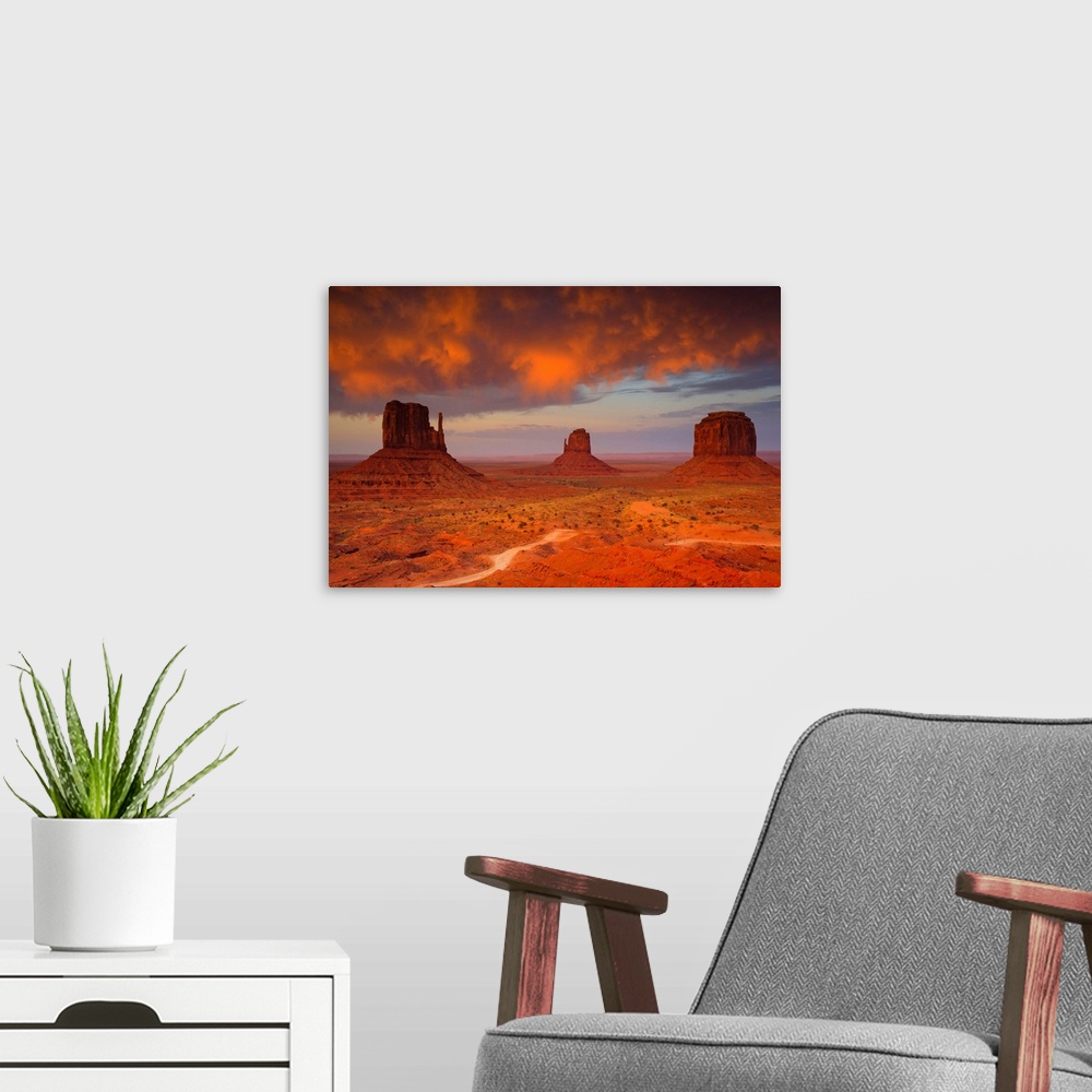A modern room featuring Arizona, Monument Valley, Monument Valley Tribal Park, Sunset on the Buttes