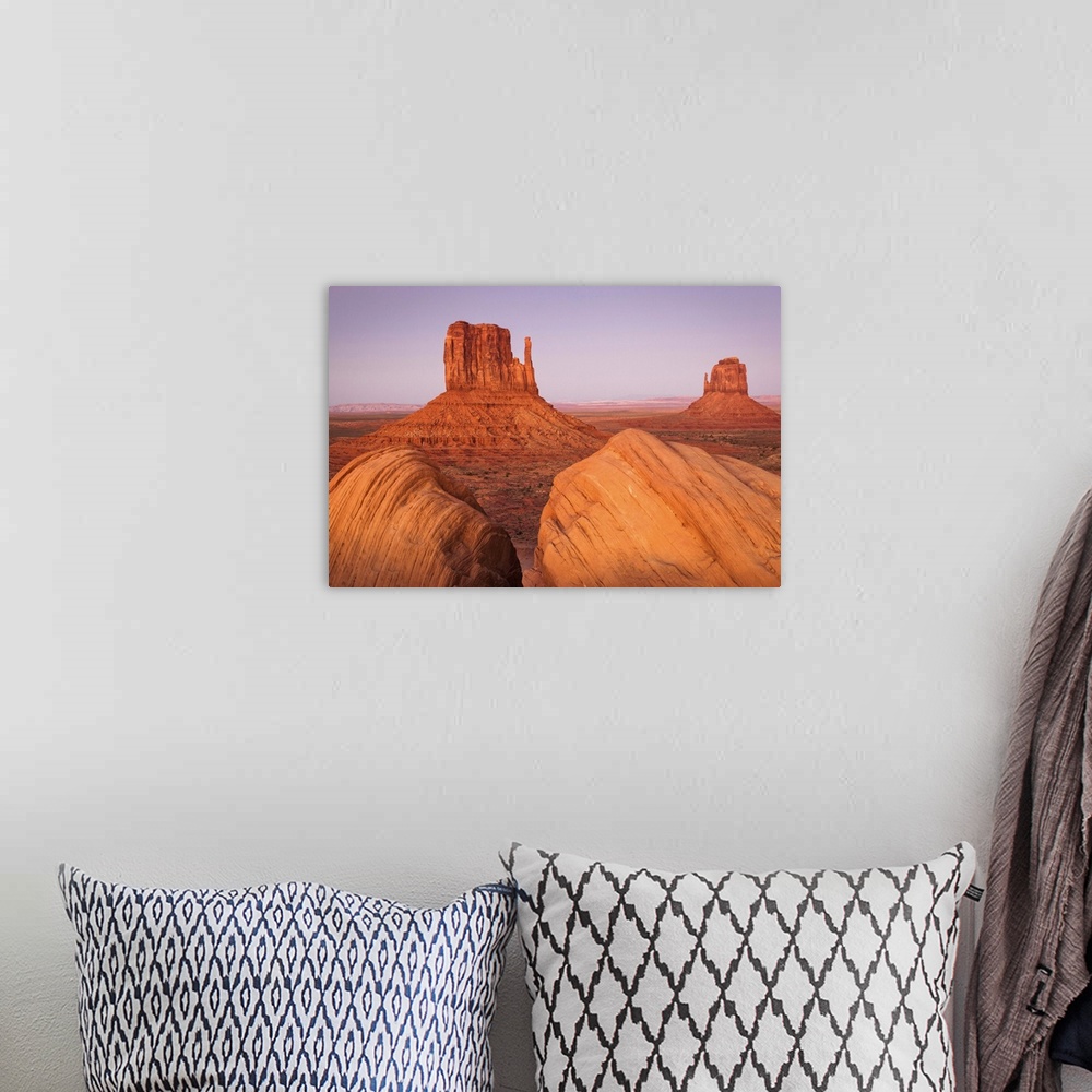 A bohemian room featuring USA, Arizona, Monument Valley Tribal Park, Monument Valley, The Mittens.