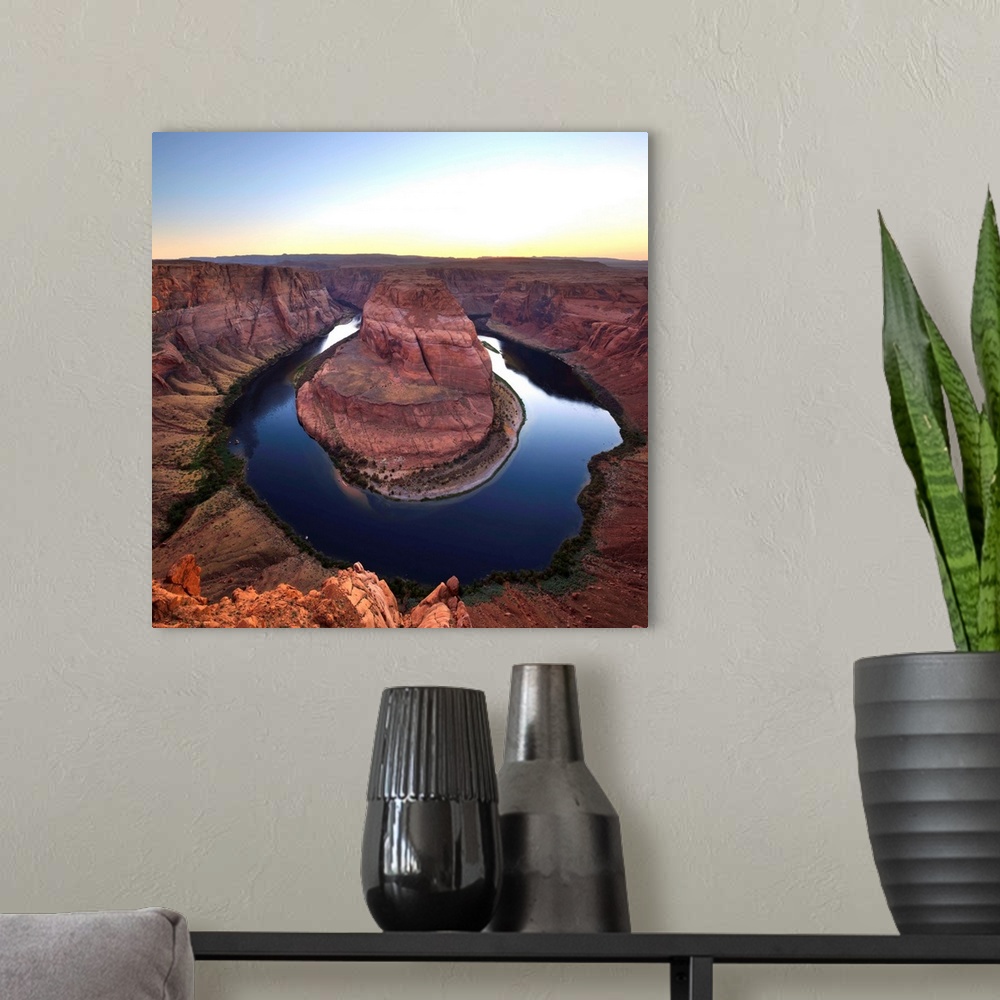 A modern room featuring USA, Arizona, Page, Horseshoe Bend Canyon from the view point.