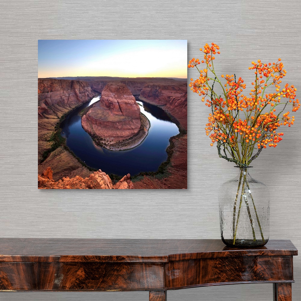 A traditional room featuring USA, Arizona, Page, Horseshoe Bend Canyon from the view point.