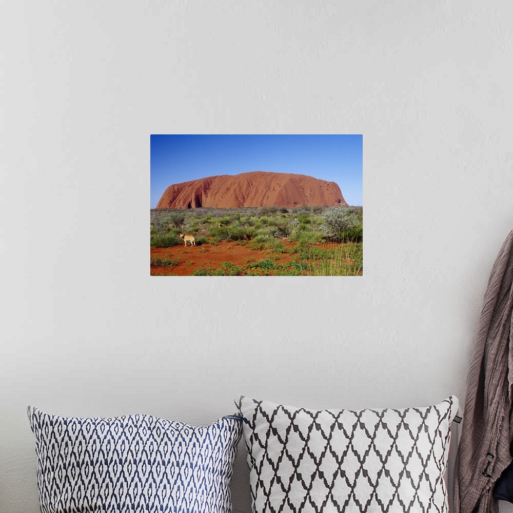 A bohemian room featuring Australia, Northern Territory, Ayers Rock (Uluru), the largest monolith in the world