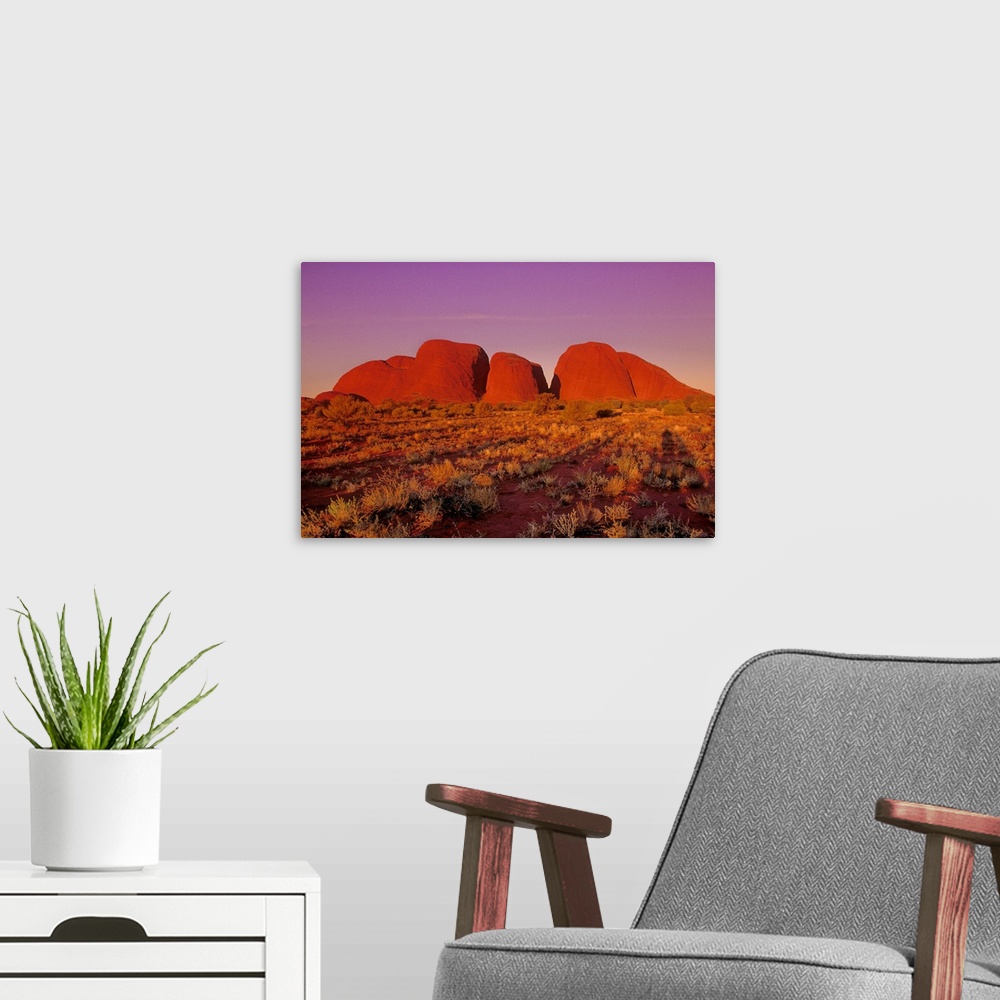 A modern room featuring Australia, Northern Territory, Uluru National Park, Olgas range (Kata Tjuta)