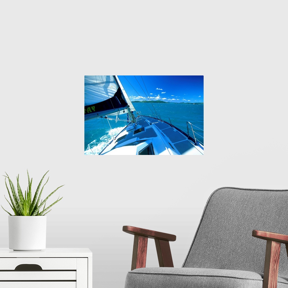 A modern room featuring Australia, Queensland, Whitsunday Island, sailboat