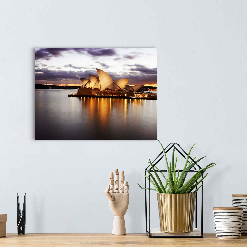 A bohemian room featuring Australia, Sydney Opera House, Sydney Harbor Bridge, Sydney Opera House in the evening