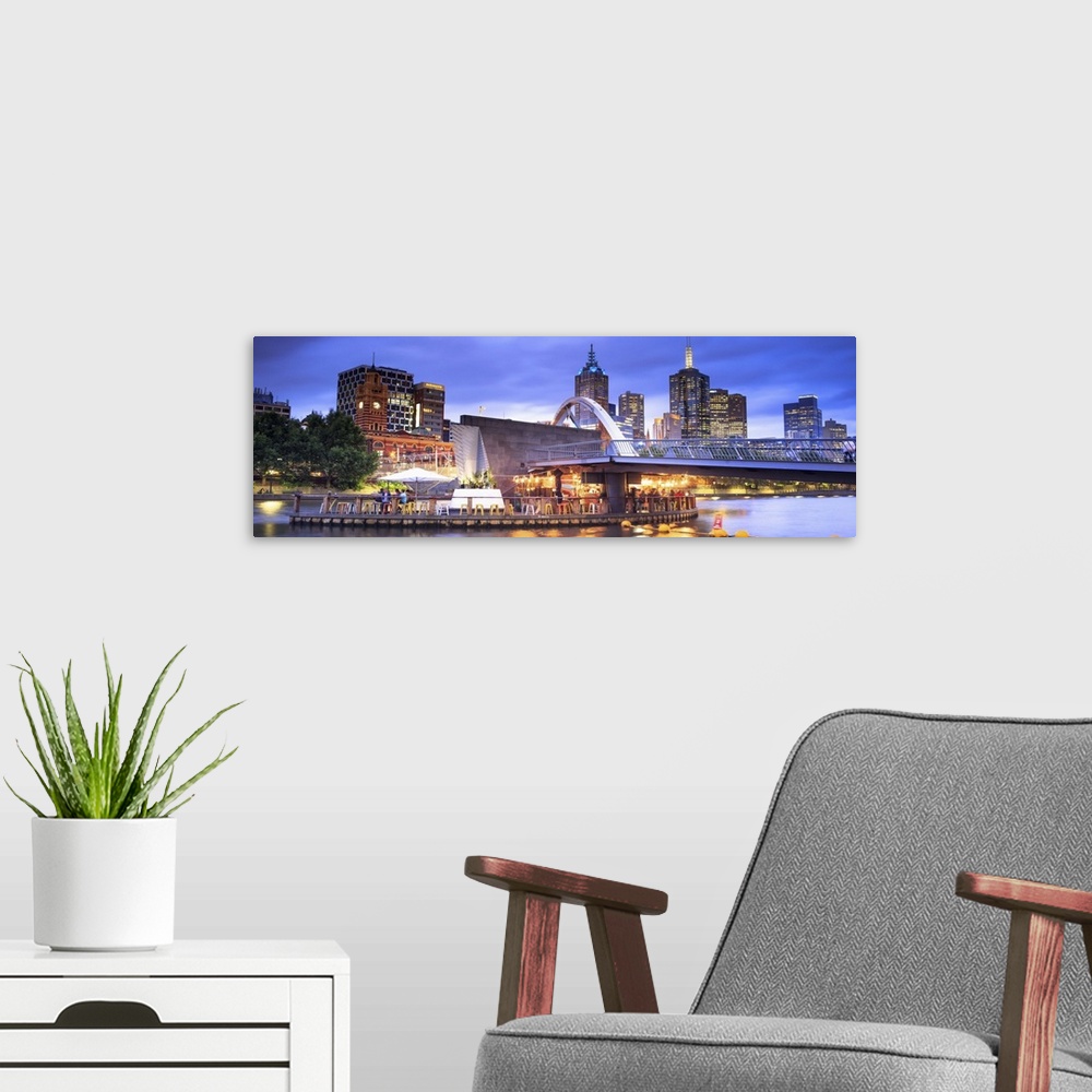 A modern room featuring Australia, Victoria, Oceania, Melbourne, Footbridge on Yarra River