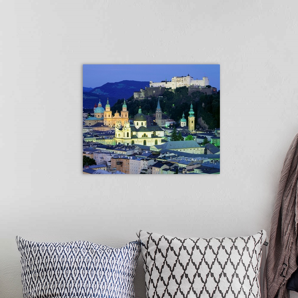 A bohemian room featuring Austria, Salzburg, Old town and Hohensalzburg Fortress in background