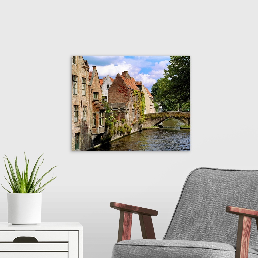 A modern room featuring Belgium, Bruges, Canal and houses