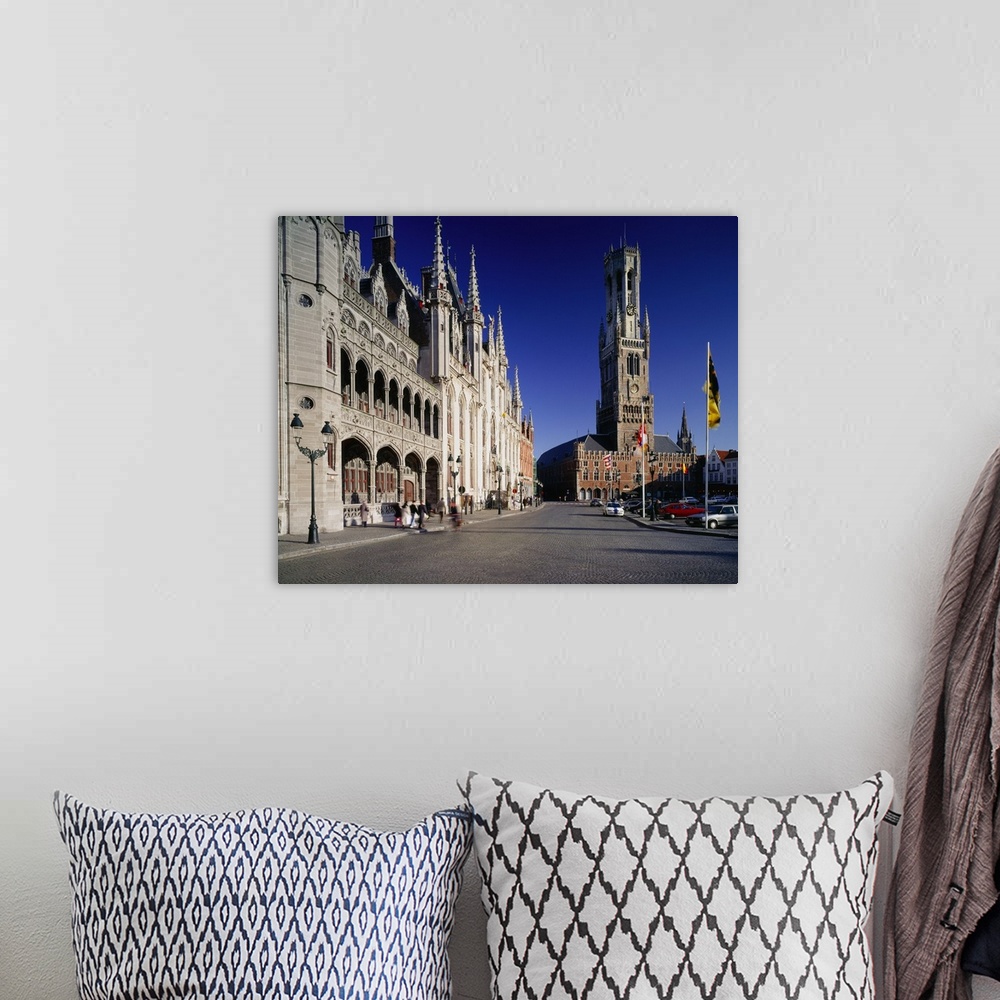 A bohemian room featuring Belgium, Flanders, Bruges, Markt square and Hallen Palace