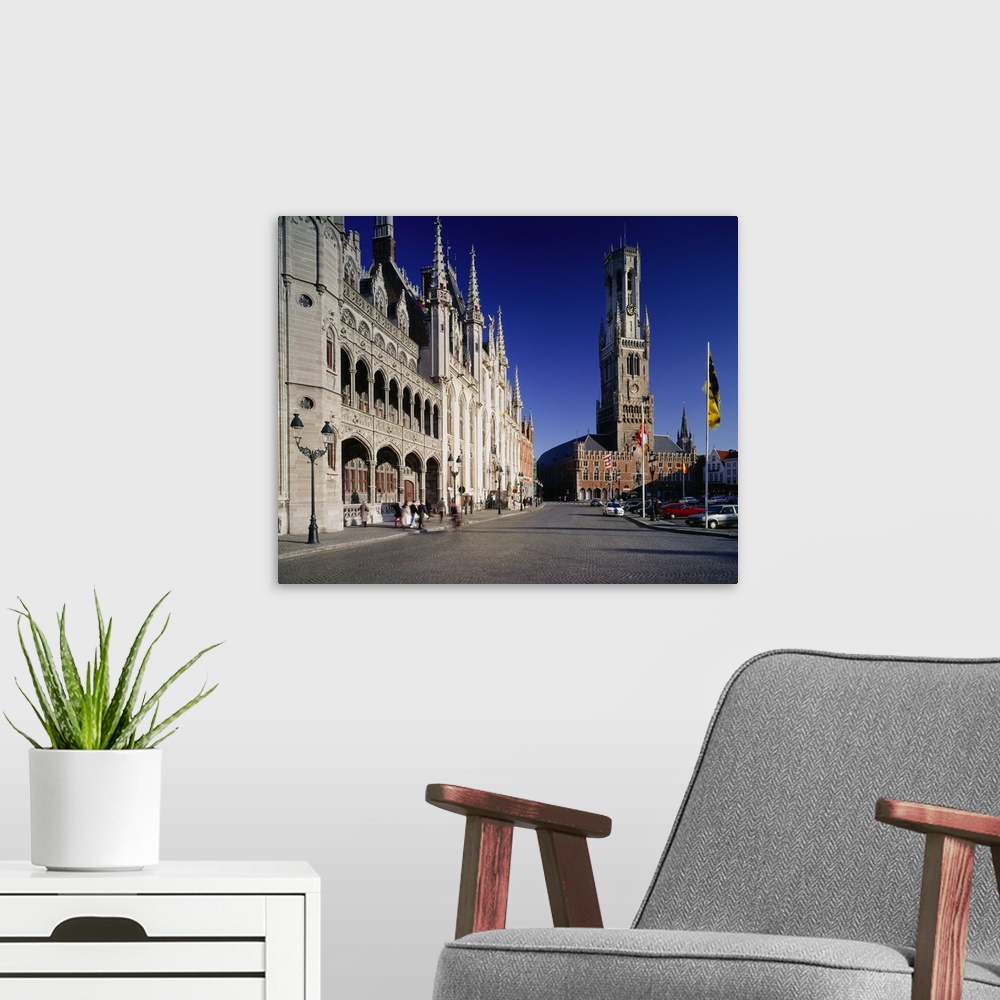 A modern room featuring Belgium, Flanders, Bruges, Markt square and Hallen Palace