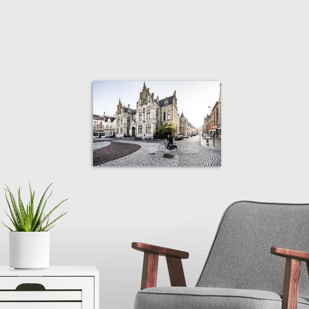 A modern room featuring Belgium, Flanders, Ypres, Town centre with the Menin Gate in the background.
