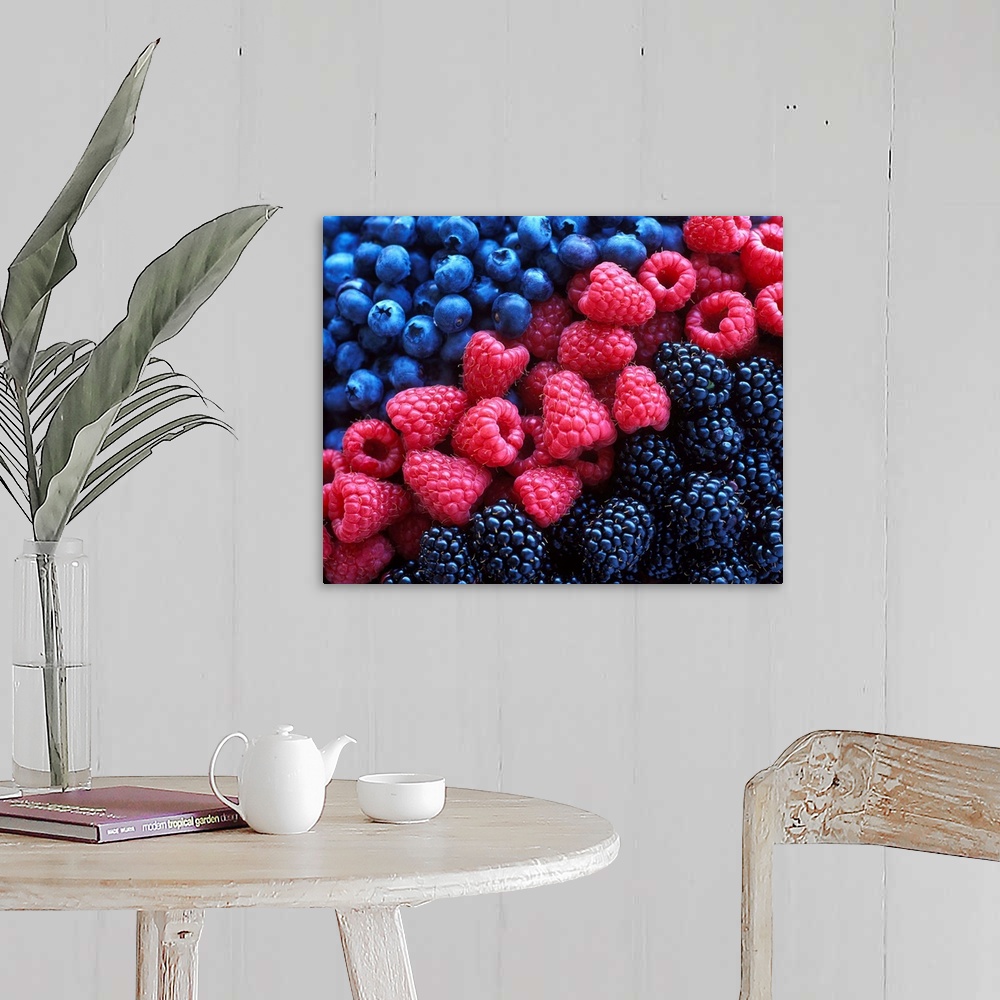 A farmhouse room featuring Blueberries, raspberries and blackberries