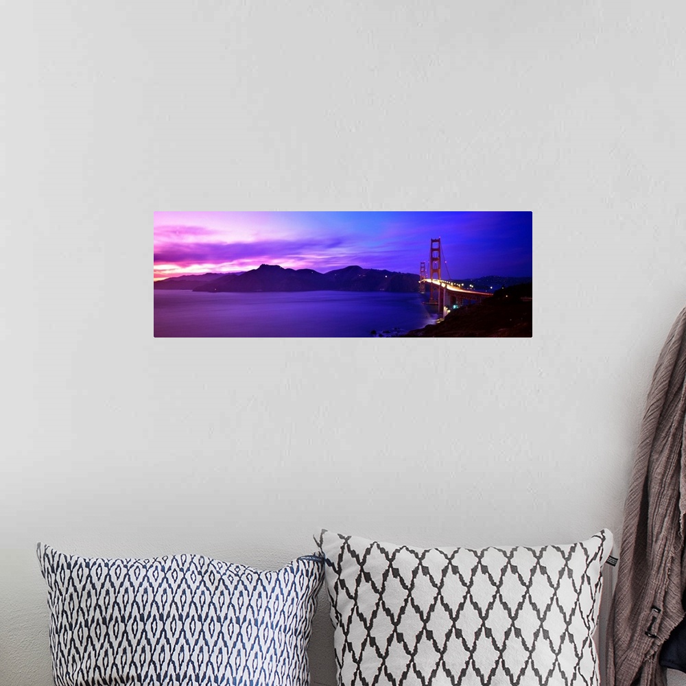 A bohemian room featuring CA, San Francisco, Golden Gate Bridge and Marin Headlands at sunset