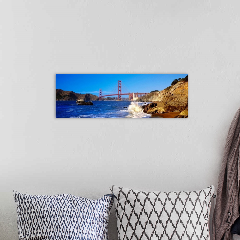 A bohemian room featuring CA, San Francisco, Golden Gate Bridge, View from Baker Beach