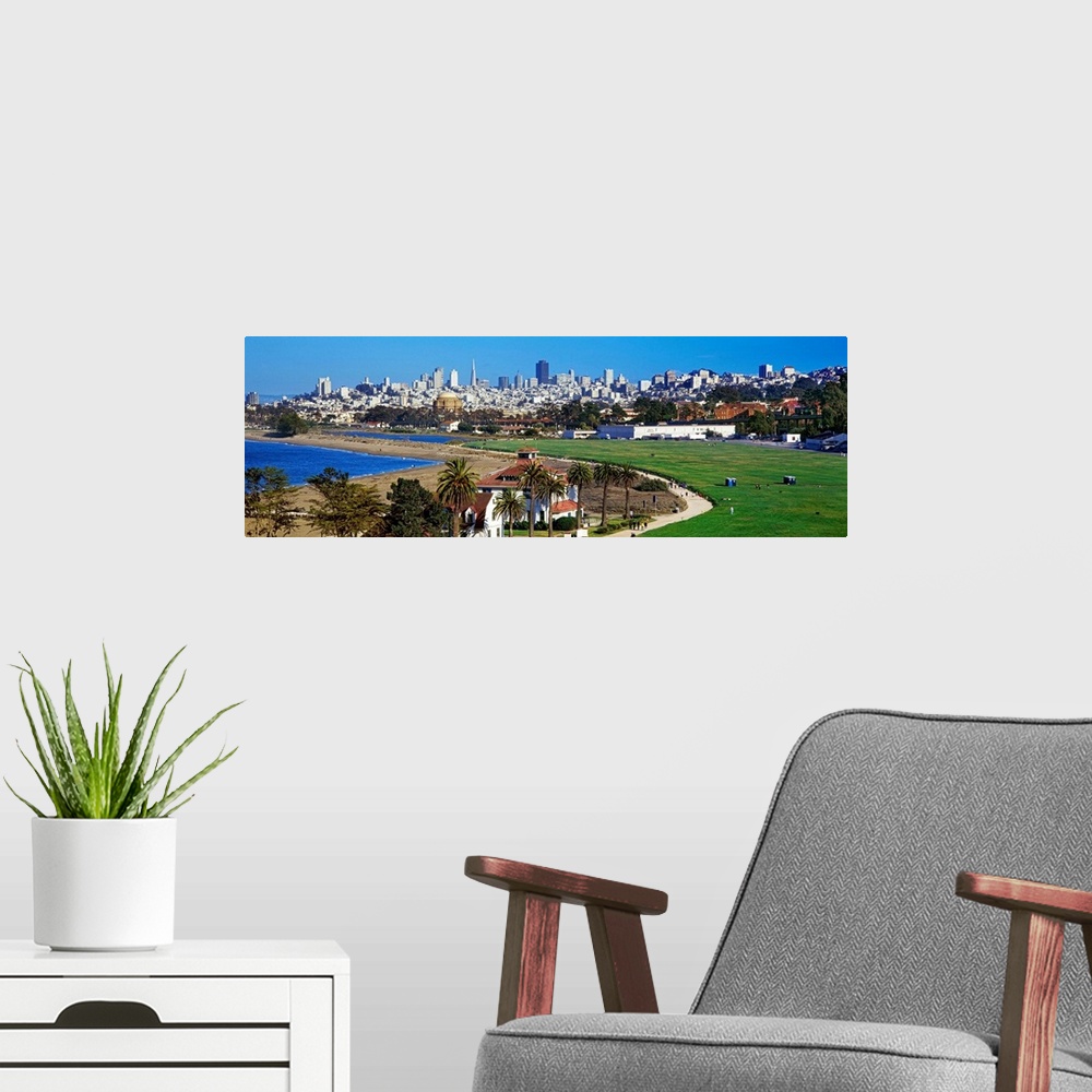 A modern room featuring CA, San Francisco, View of the skyline and Crissy Field