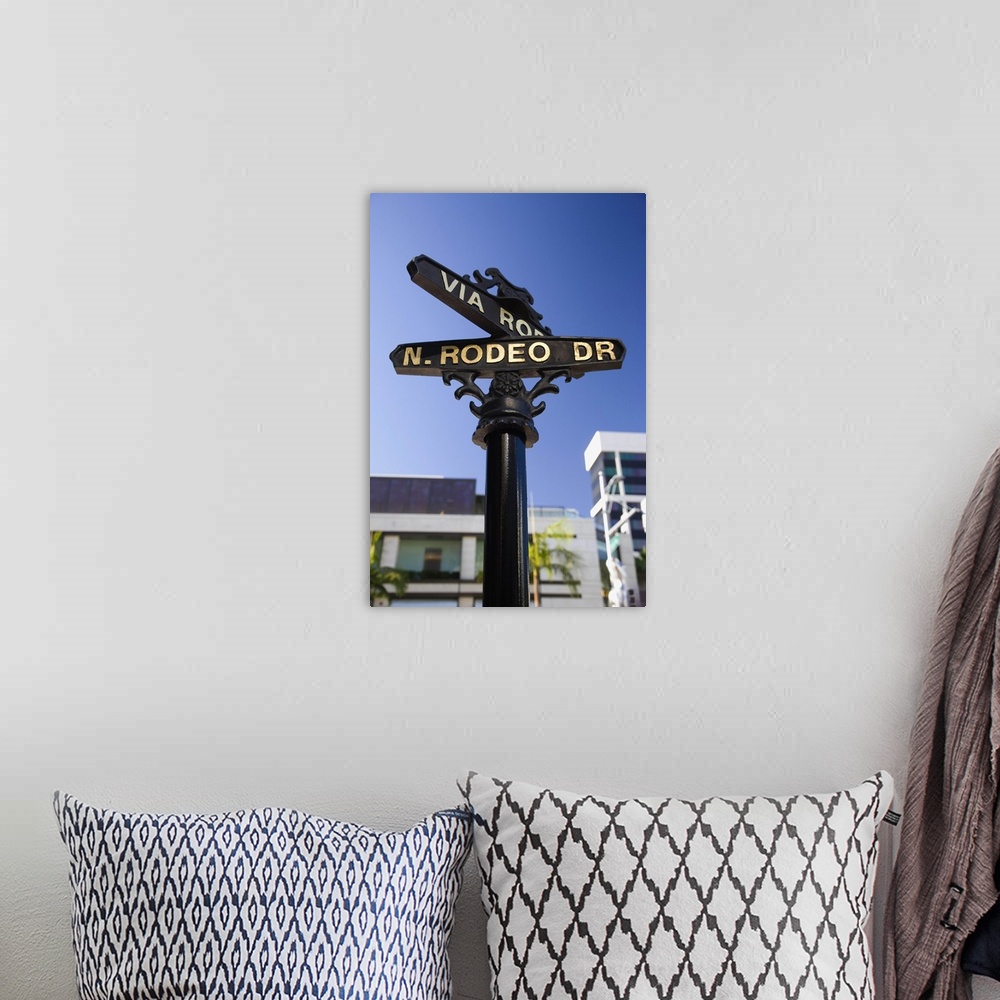 A bohemian room featuring United States, USA, California, Los Angeles, Beverly Hills, Rodeo drive sign