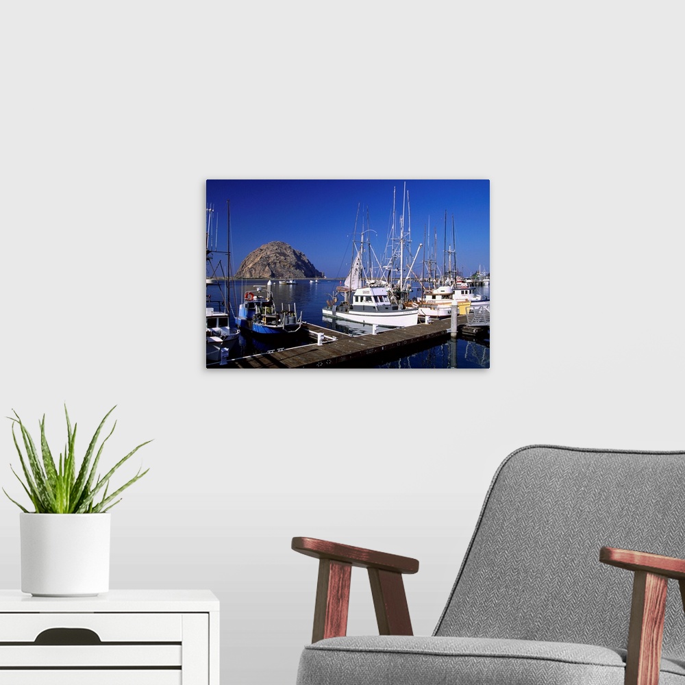 A modern room featuring United States, USA, California, Morro Bay, the port and Morro Rock