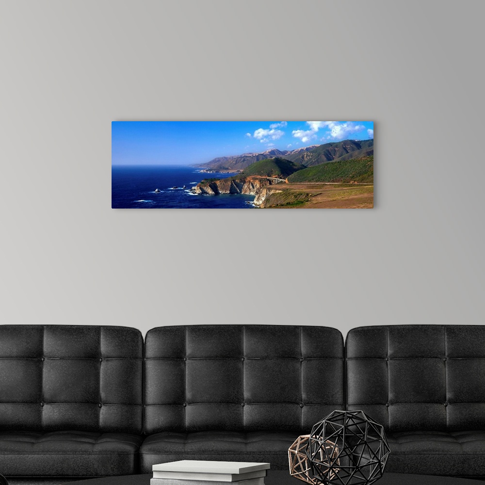 A modern room featuring California, Pacific ocean, Big Sur, Bixby Bridge and coastline along Highway 1