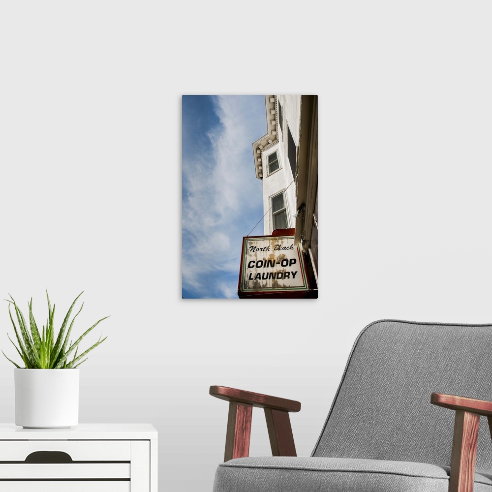 A modern room featuring California, San Francisco, Coin Op laundry, Launderette sign