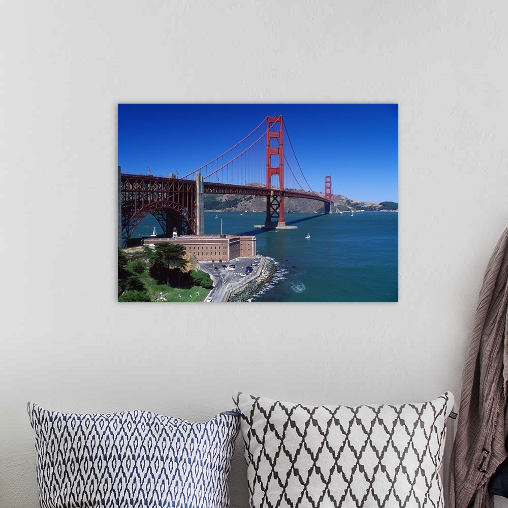 A bohemian room featuring United States, USA, California, San Francisco, Golden Gate Bridge, The  bridge and Fort Point