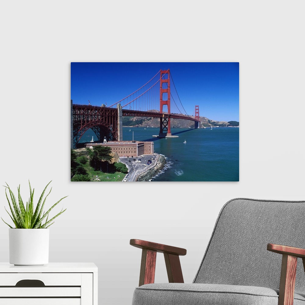 A modern room featuring United States, USA, California, San Francisco, Golden Gate Bridge, The  bridge and Fort Point