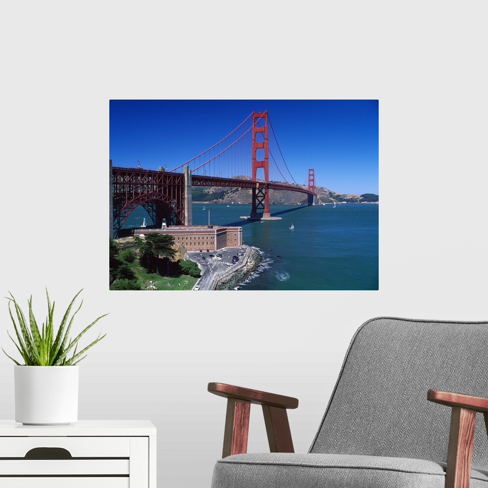 A modern room featuring United States, USA, California, San Francisco, Golden Gate Bridge, The  bridge and Fort Point