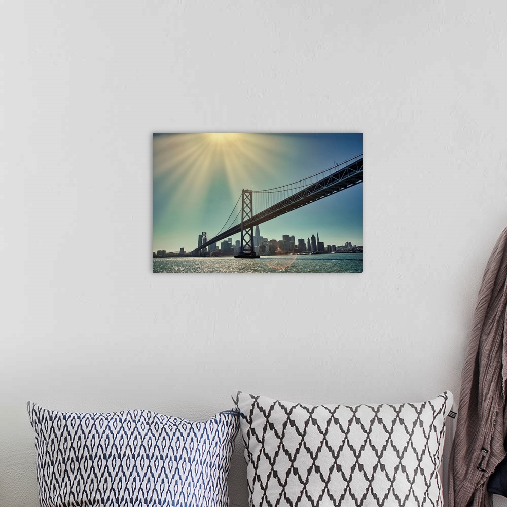 A bohemian room featuring California, San Francisco-Oakland Bay Bridge, view of San Francisco Skyline.