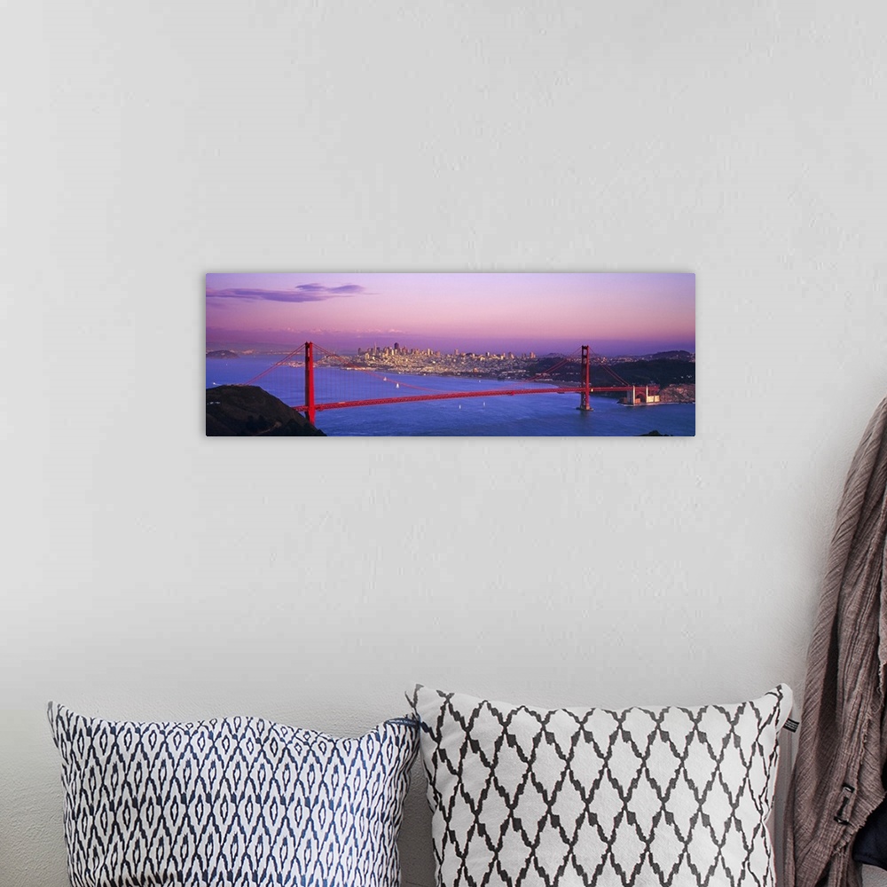 A bohemian room featuring California, San Francisco, View of the Bridge and the skyline at sunset