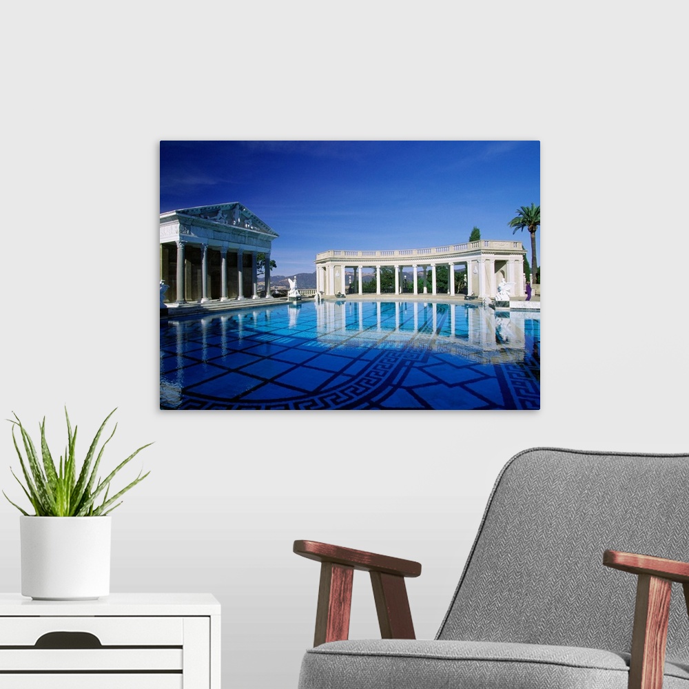 A modern room featuring United States, USA, California, San Simeon, Hearts Castle, the Neptune Pool