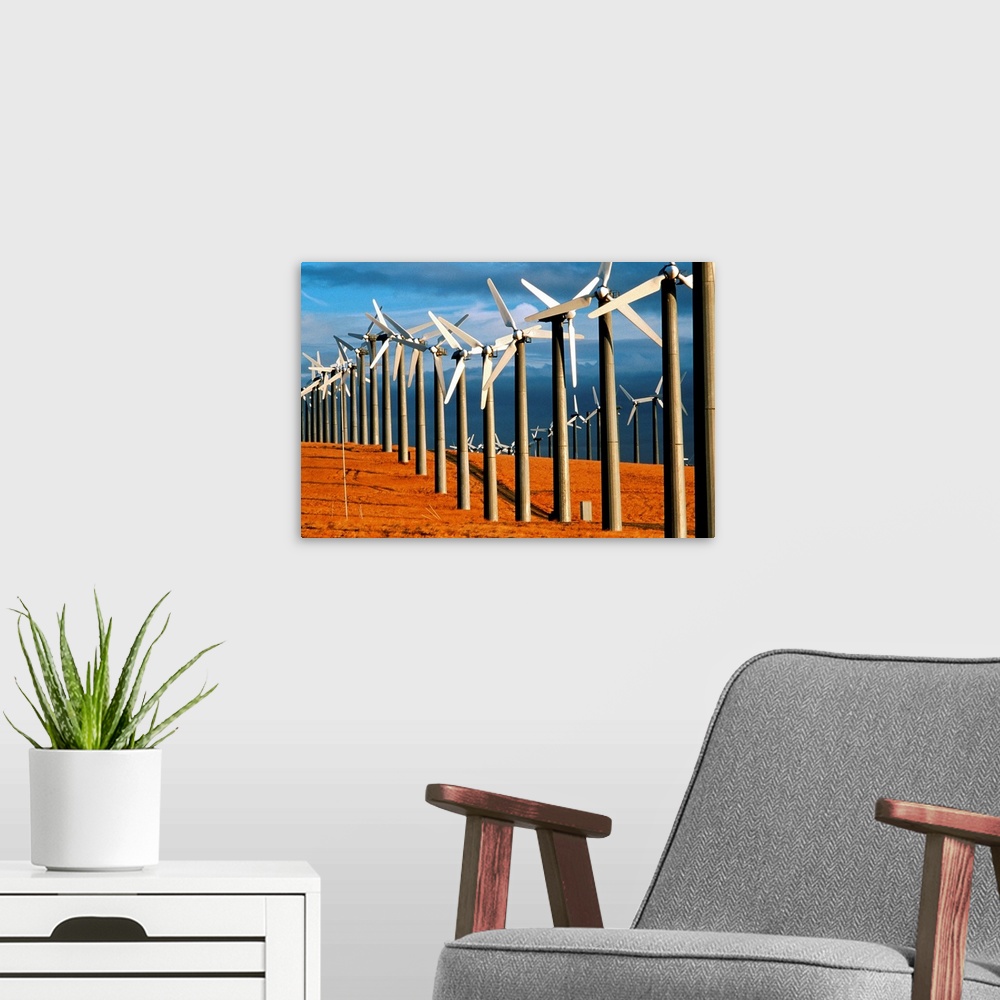 A modern room featuring California, Tracey, wind turbines