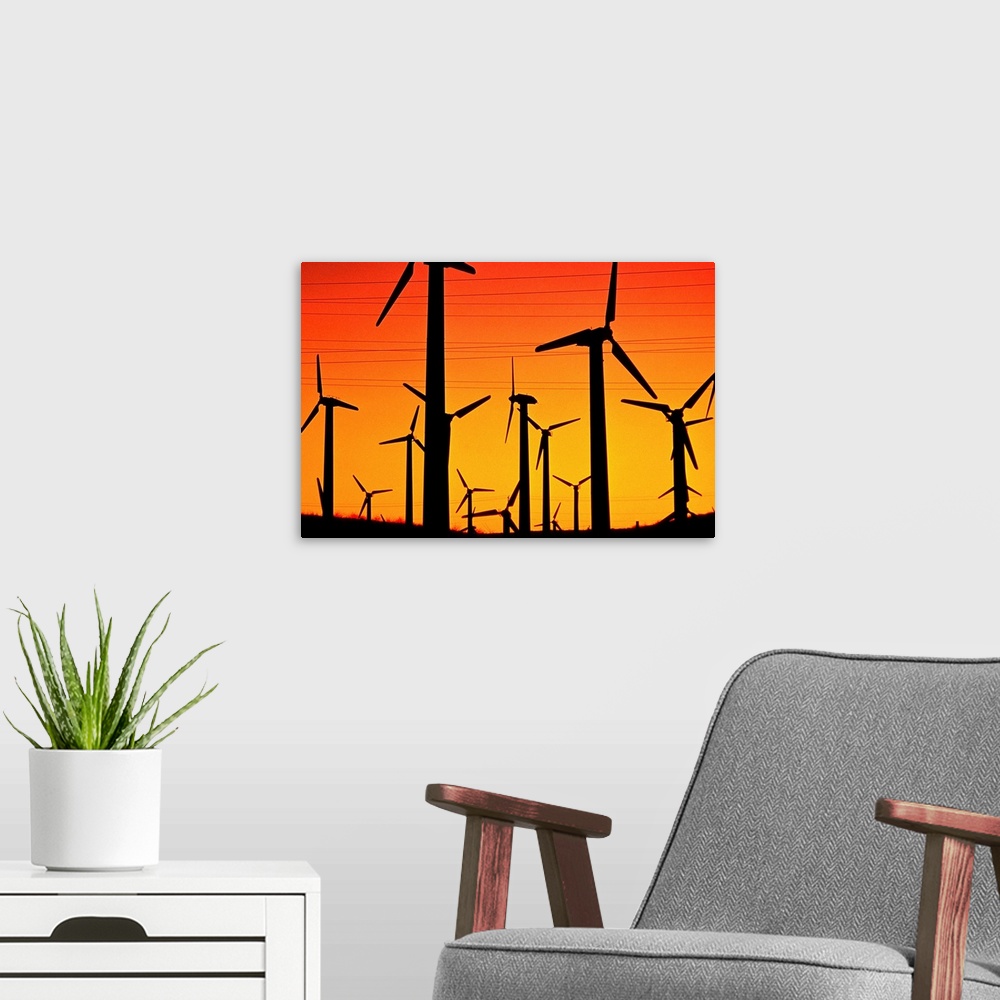 A modern room featuring California, wind turbines, Tracy, wind turbines