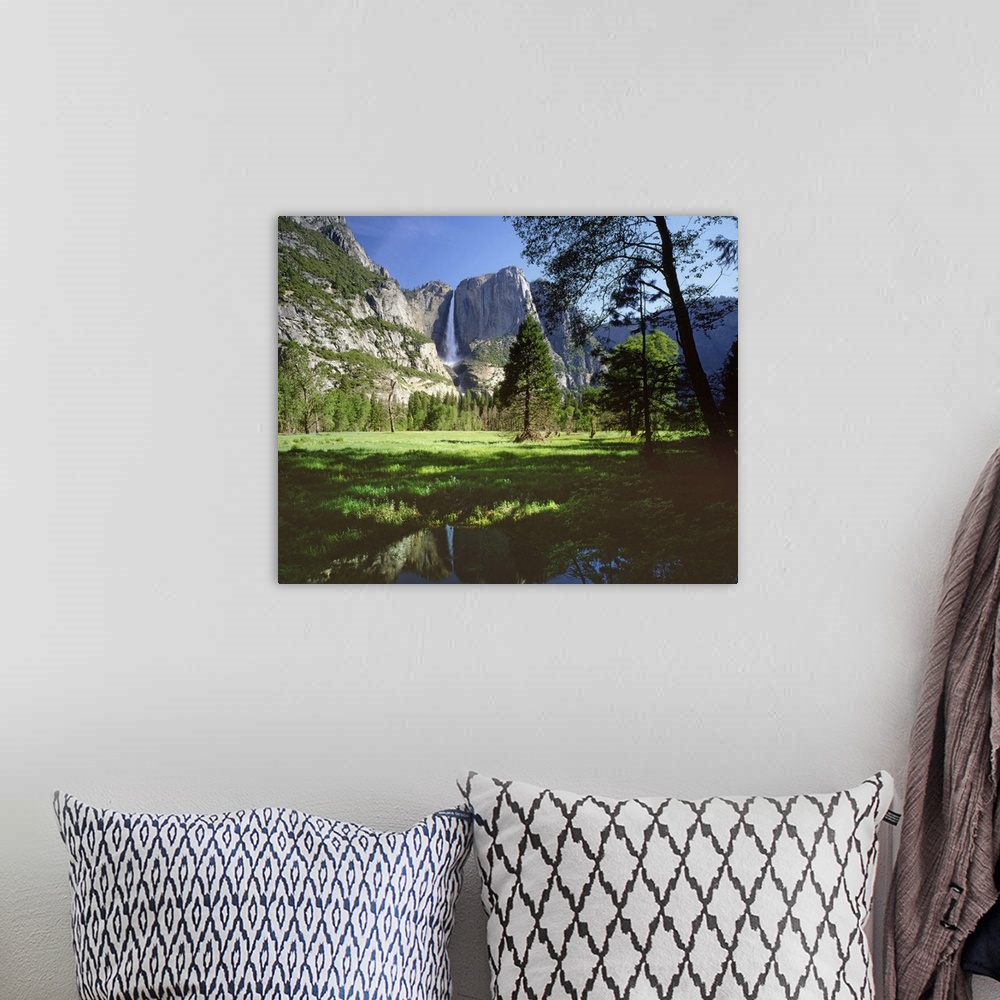 A bohemian room featuring United States, USA, California, Yosemite National Park, Yosemite Falls with Spring time flow in Y...