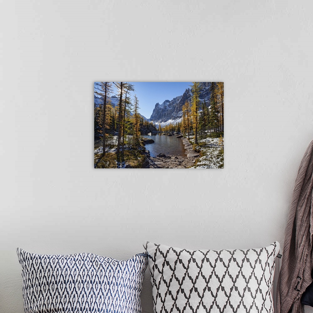 A bohemian room featuring Canada, British Columbia, Lake O'Hara area, Yoho National Park, Rocky Mountains.