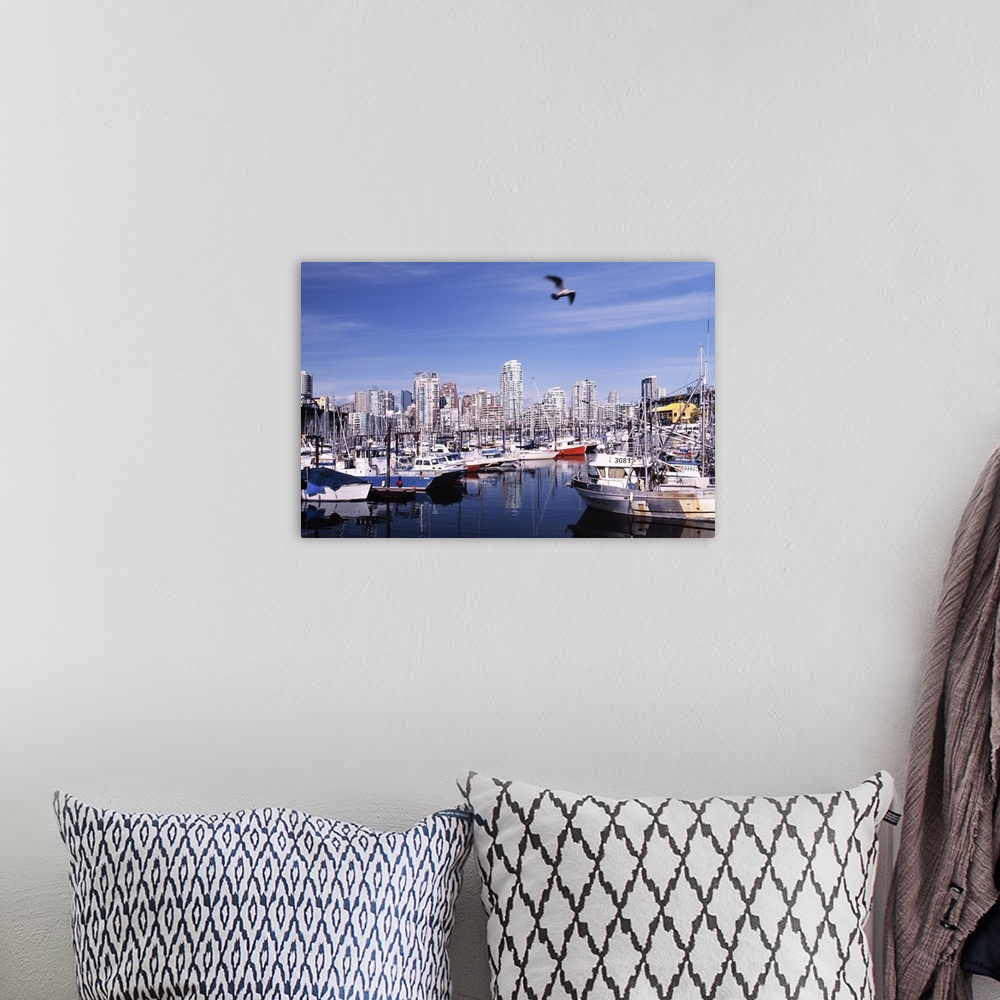 A bohemian room featuring Canada, British Columbia, Vancouver, The town from Granville Island harbour