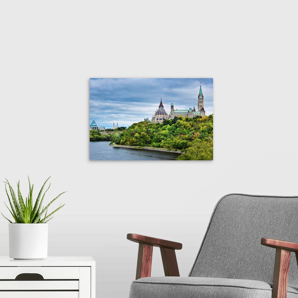 A modern room featuring Canada, Ontario, Ottawa, Houses of Parliament on the Ottawa River