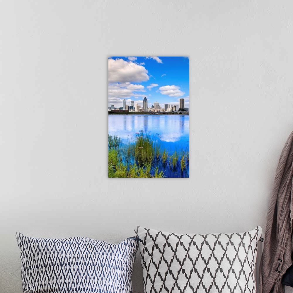 A bohemian room featuring Canada, Quebec, Montreal, Skyline from Lachine Canal