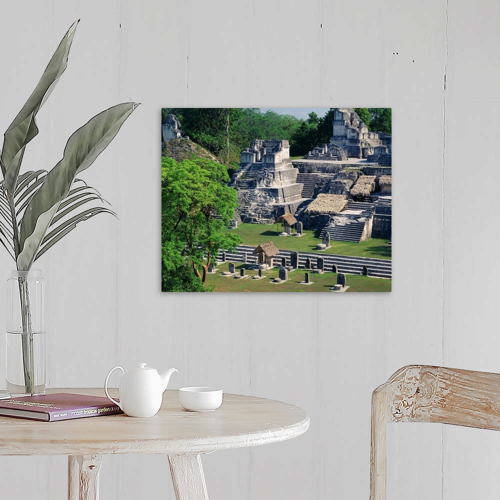 A farmhouse room featuring Central America, Guatemala, Tikal, Great Plaza, mayan ruins
