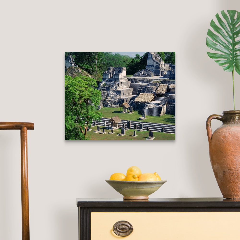 A traditional room featuring Central America, Guatemala, Tikal, Great Plaza, mayan ruins