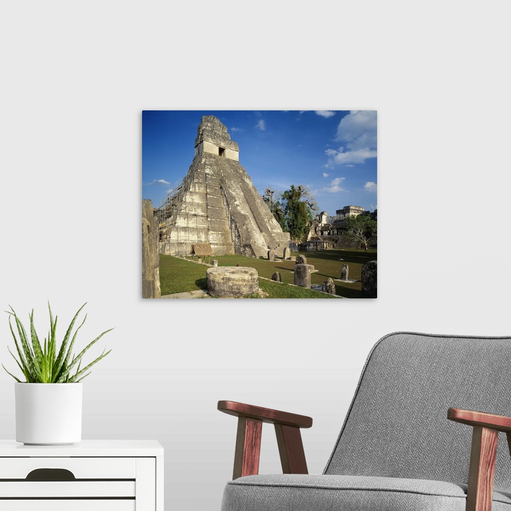 A modern room featuring Central America, Guatemala, Tikal, Temple of the Grand Jaguar on the Great Plaza
