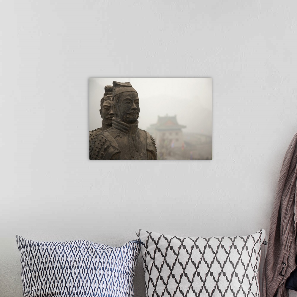 A bohemian room featuring China, Beijing, Peking, Terracotta army statues on the Great Wall of China